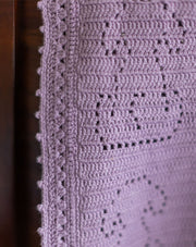 Lilac puppy crochet kids blanket, handmade soft baby blanket by The Mango House Trust